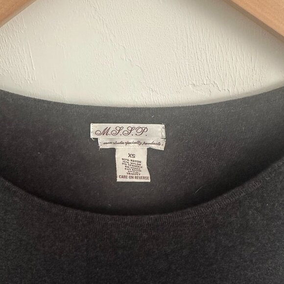 MSSP Babydoll Gray Sweater Dress - XS with Bell Sleeves - Picture 2 of 3